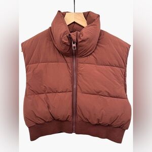 Zara Cropped Puffer Vest Full Zip